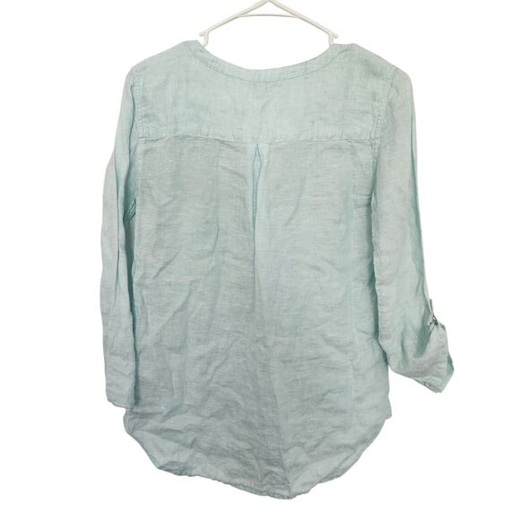 Lilly Pulitzer Linen Tunic Top XS Light Blue Beach Minimalist Retro Coastal - Picture 2 of 8